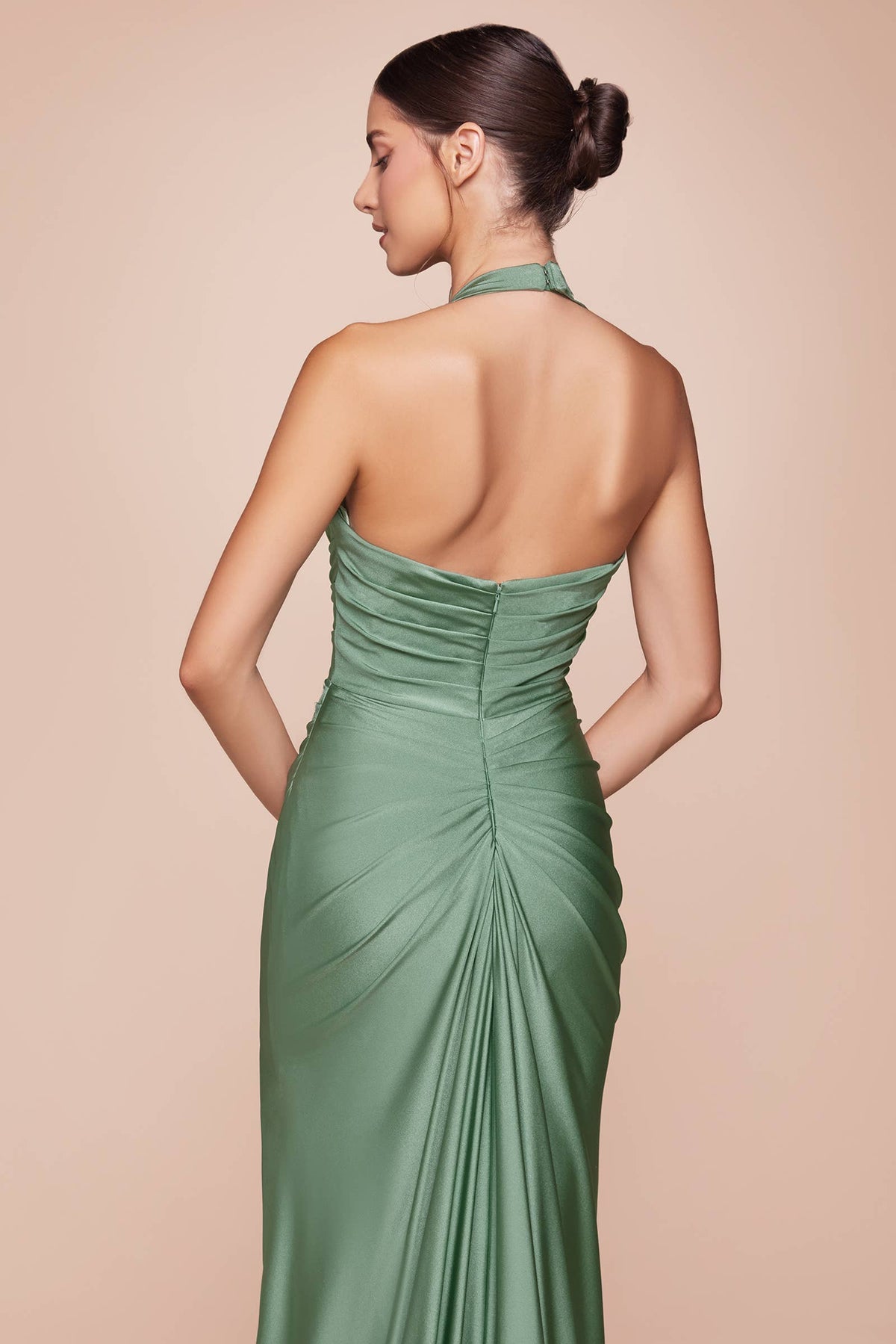 Halter Fitted Jersey Gown