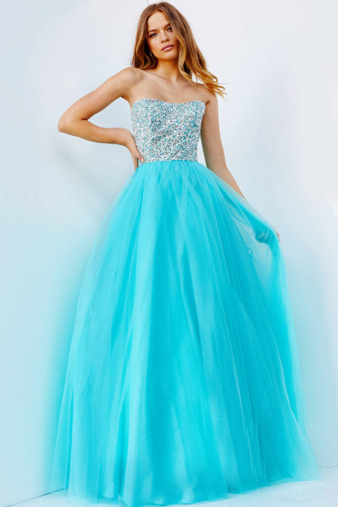 Jovani Strapless Embellished Ball Gown 52131