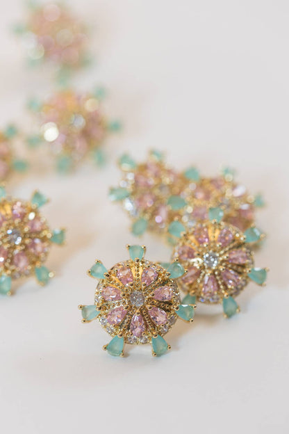 Pastel Multi Sand Dollar Stud Earrings
