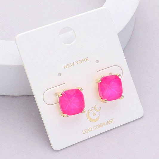 Cushion Stud Earrings