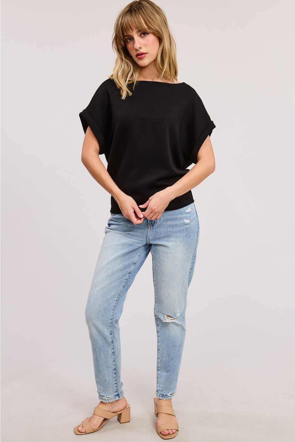 Lauren Scuba Dolman Top