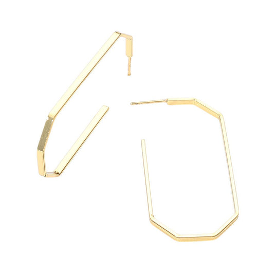 Gold Dipped Geometric Hoop Earrings