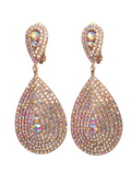 Iridescent AB Teardrop Pavé Clip-on Earrings