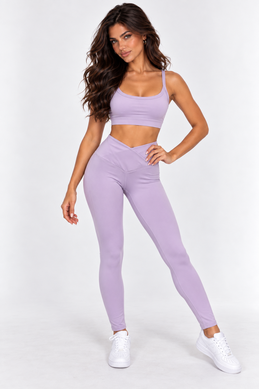 Women's  Crisscross Back Bra & V-Waist Yoga Leggings Set