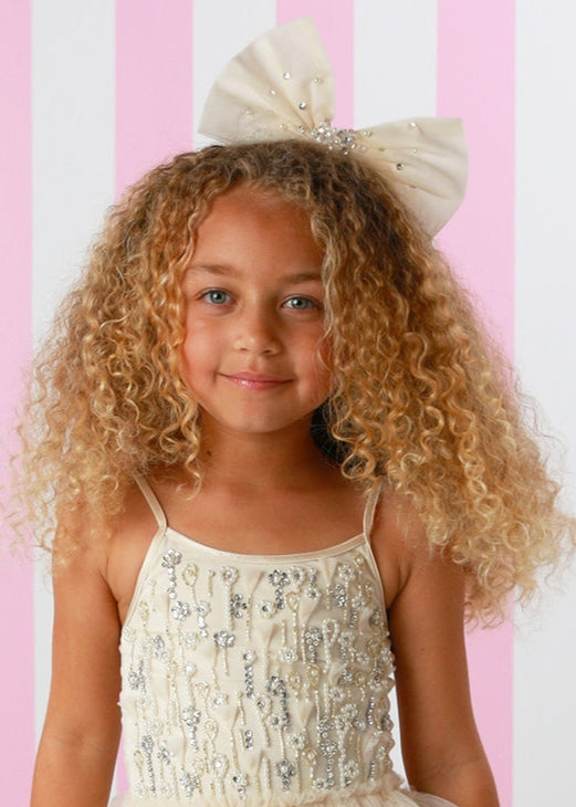 Ivory Tulle Bow Headband