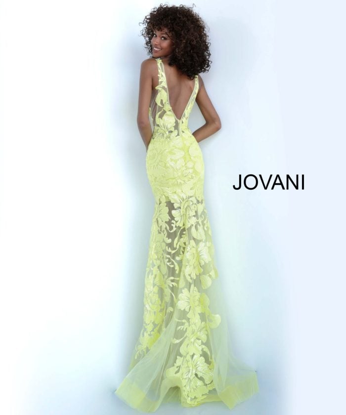 Jovani Sequin Floral Illusion Gown 60283