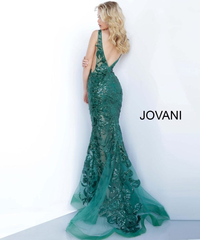Jovani Sequin Floral Illusion Gown 60283
