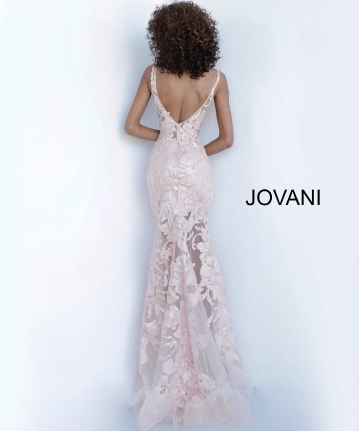 Jovani Sequin Floral Illusion Gown 60283