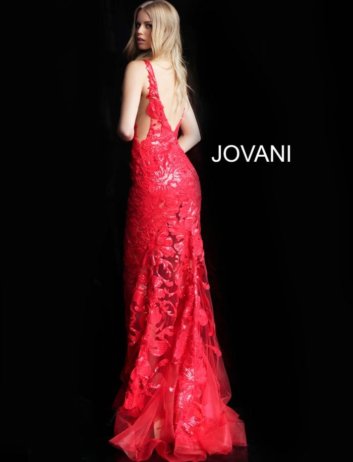 Jovani Sequin Floral Illusion Gown 60283