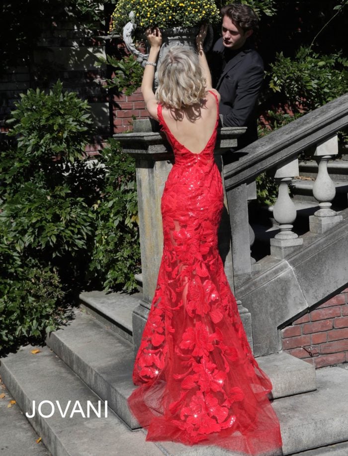 Jovani Sequin Floral Illusion Gown 60283