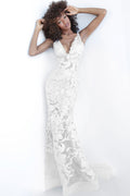 Jovani Sequin Floral Illusion Gown 60283