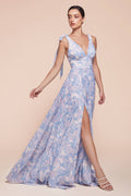Julissa V-Neck Chiffon Maxi
