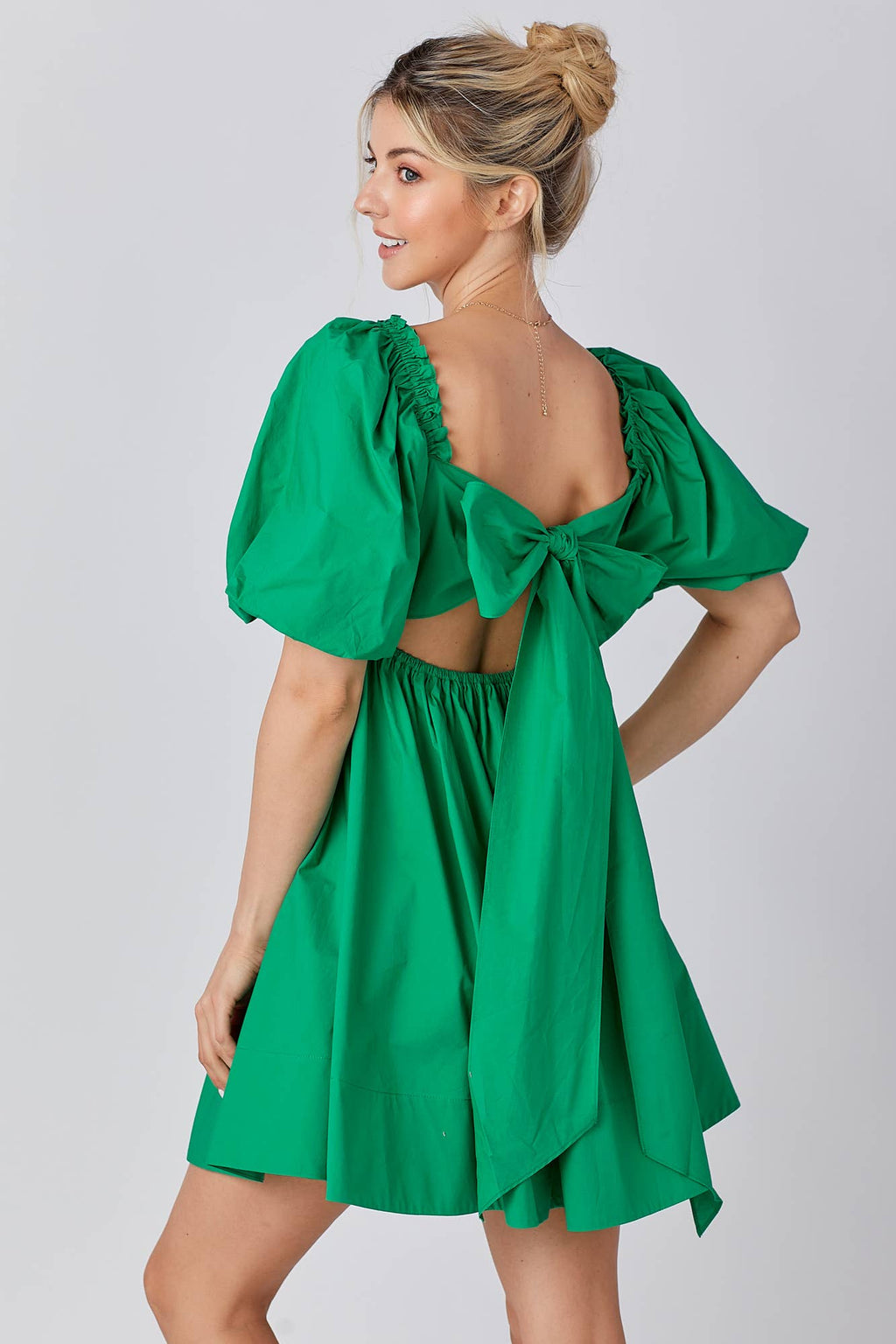 Ruffle Square A-line Cotton Midi Dresses