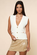 Cam Button Down Sweater Vest