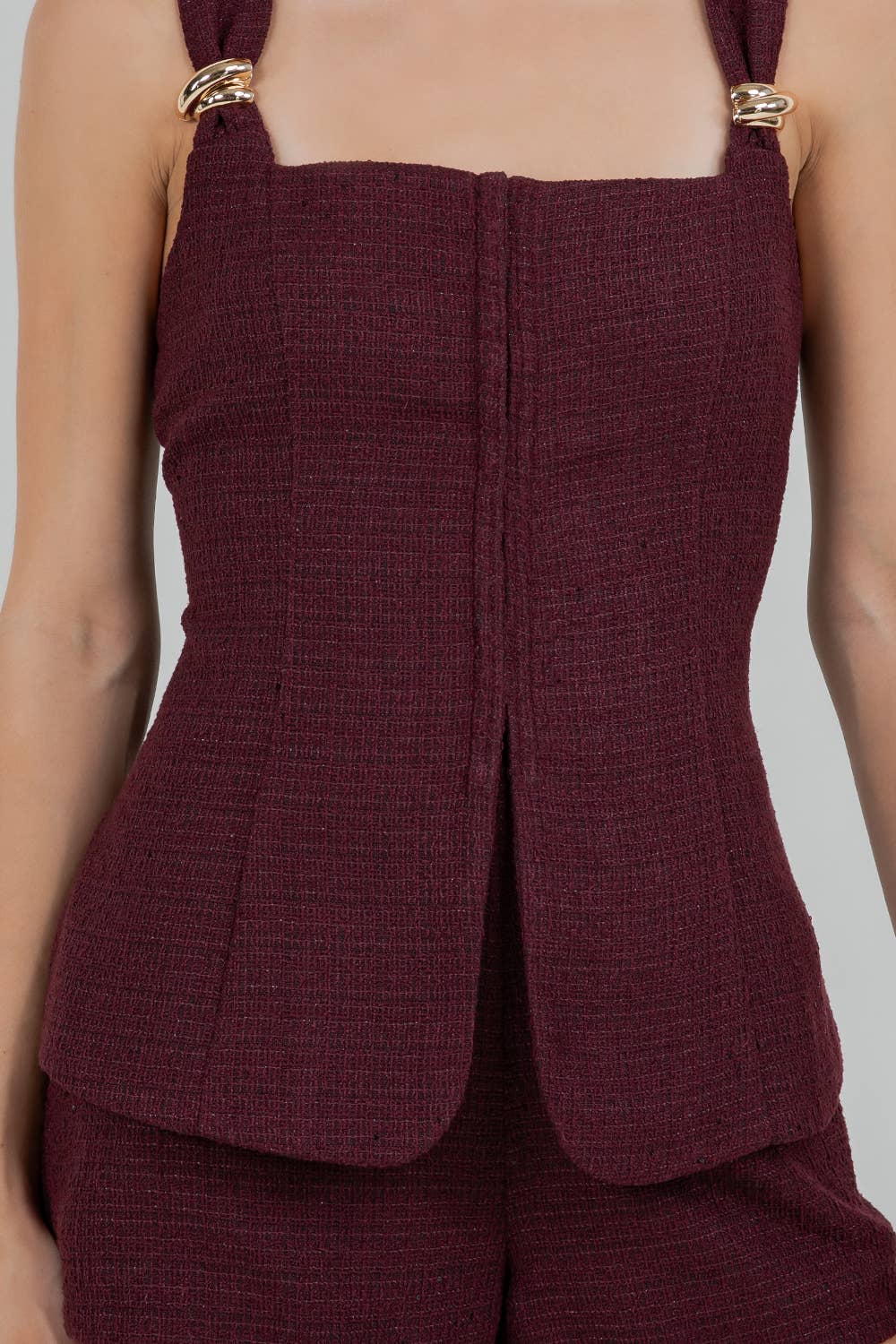 Metal Trim Tweed short set