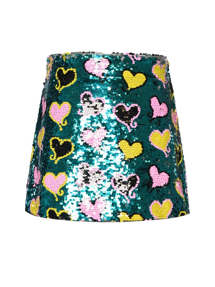 Little's Sequin Heart Skirt