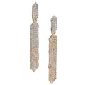 Elongated Rhinestone Drop Earrings