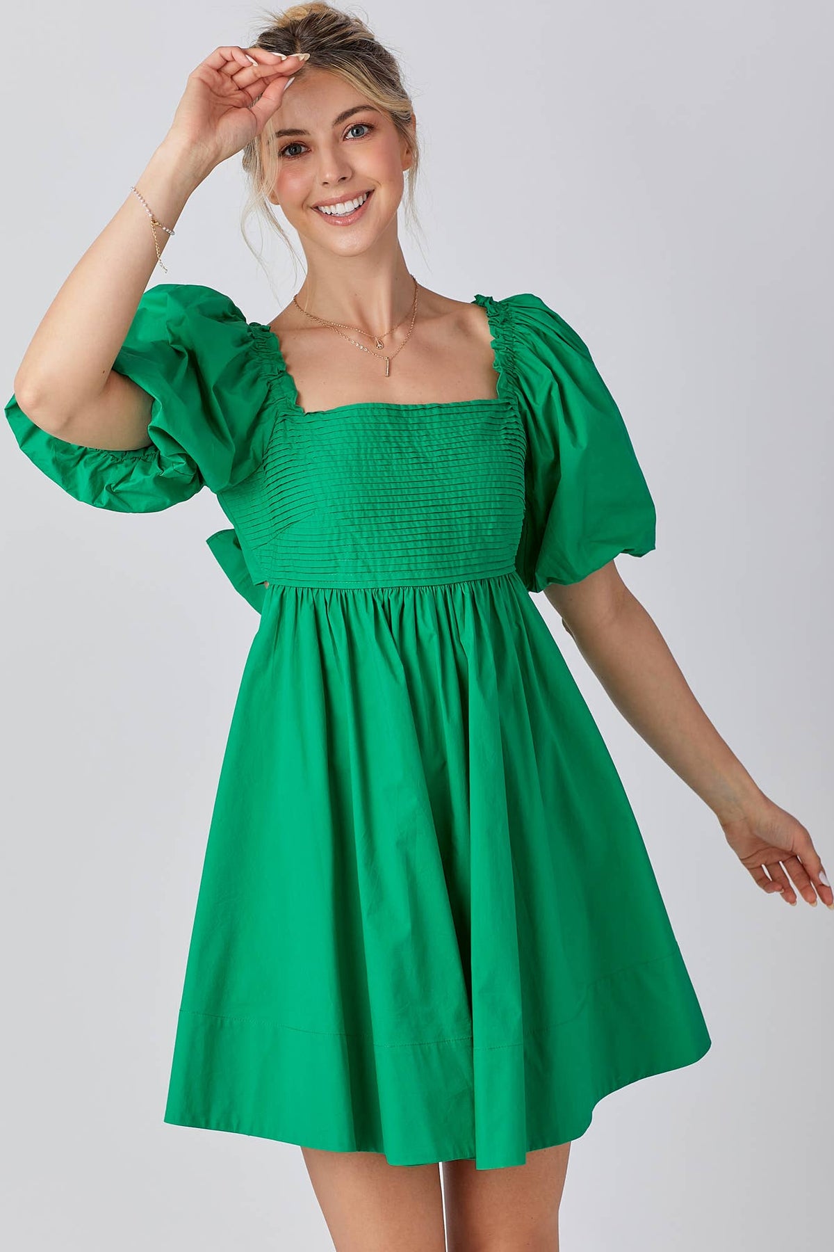 Ruffle Square A-line Cotton Midi Dresses