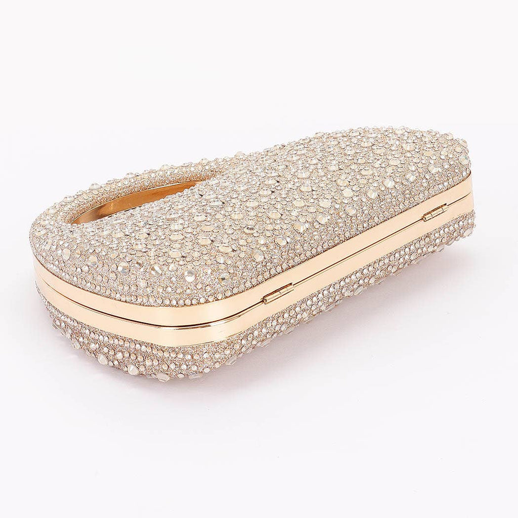 Rhinestone Glitter Hardside Clutch