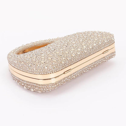 Rhinestone Glitter Hardside Clutch