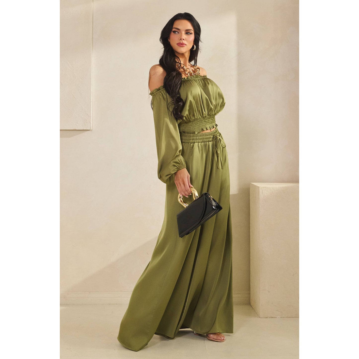 Satin Palazzo Pant Set