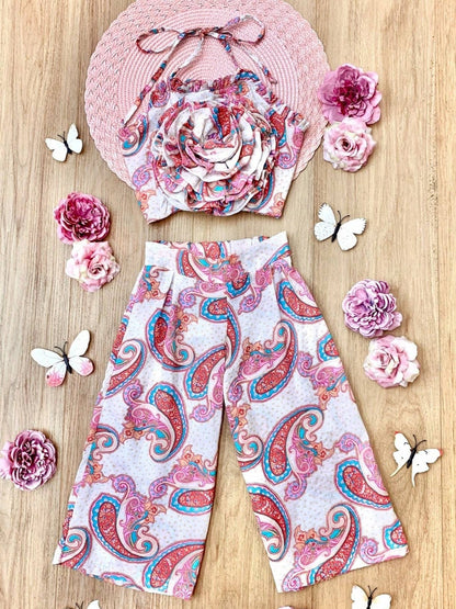 Little's Paisley Rosette Pant Set