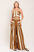 A printed woven top and pant set - IT14146-SET