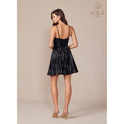 Metallic Pleated Halter Mini
