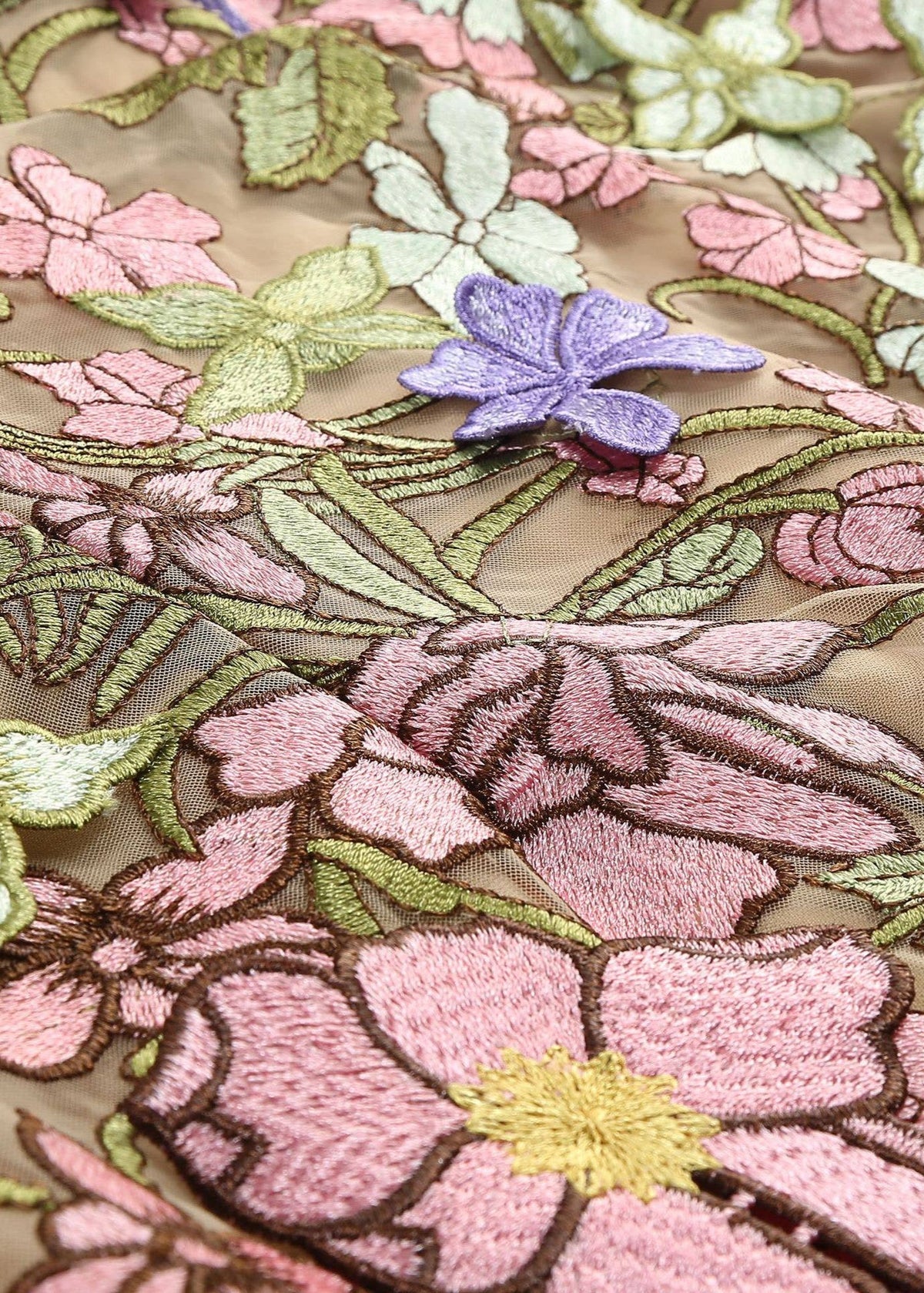 Fleur Embroidered Open Back Mini