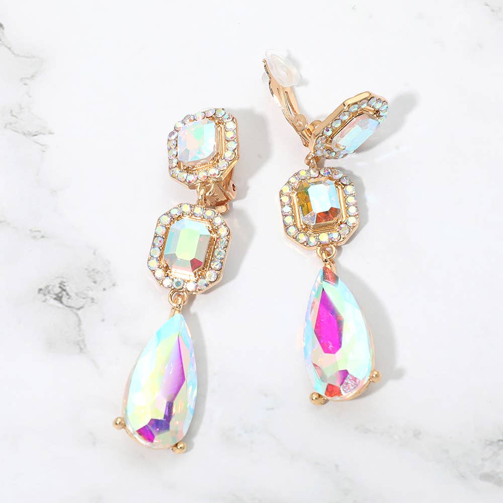 Halo Cluster Clip On Earrings