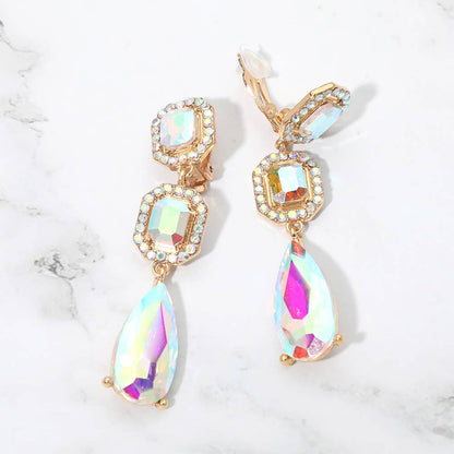 Halo Cluster Clip On Earrings