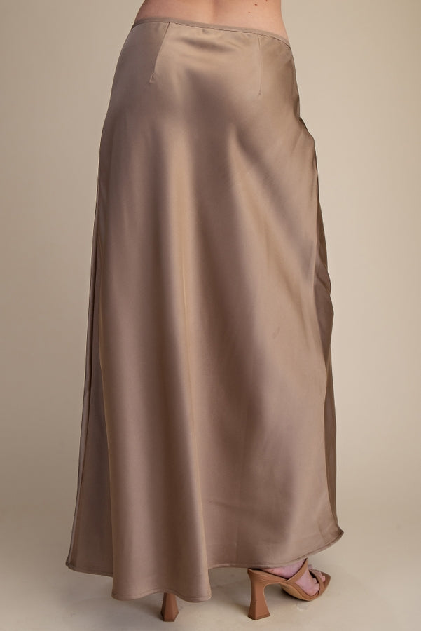 Mocha Satin Maxi Set