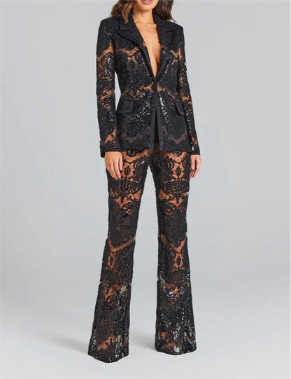 lace suit pant