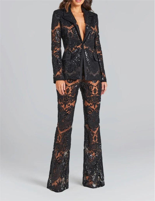 lace suit pant