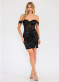 Black Beaded Illusion Homecoming Mini