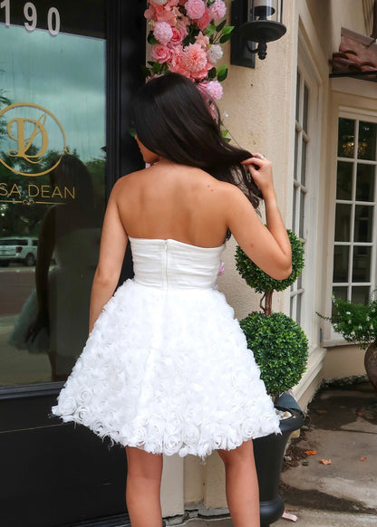 Rosette Strapless Mini