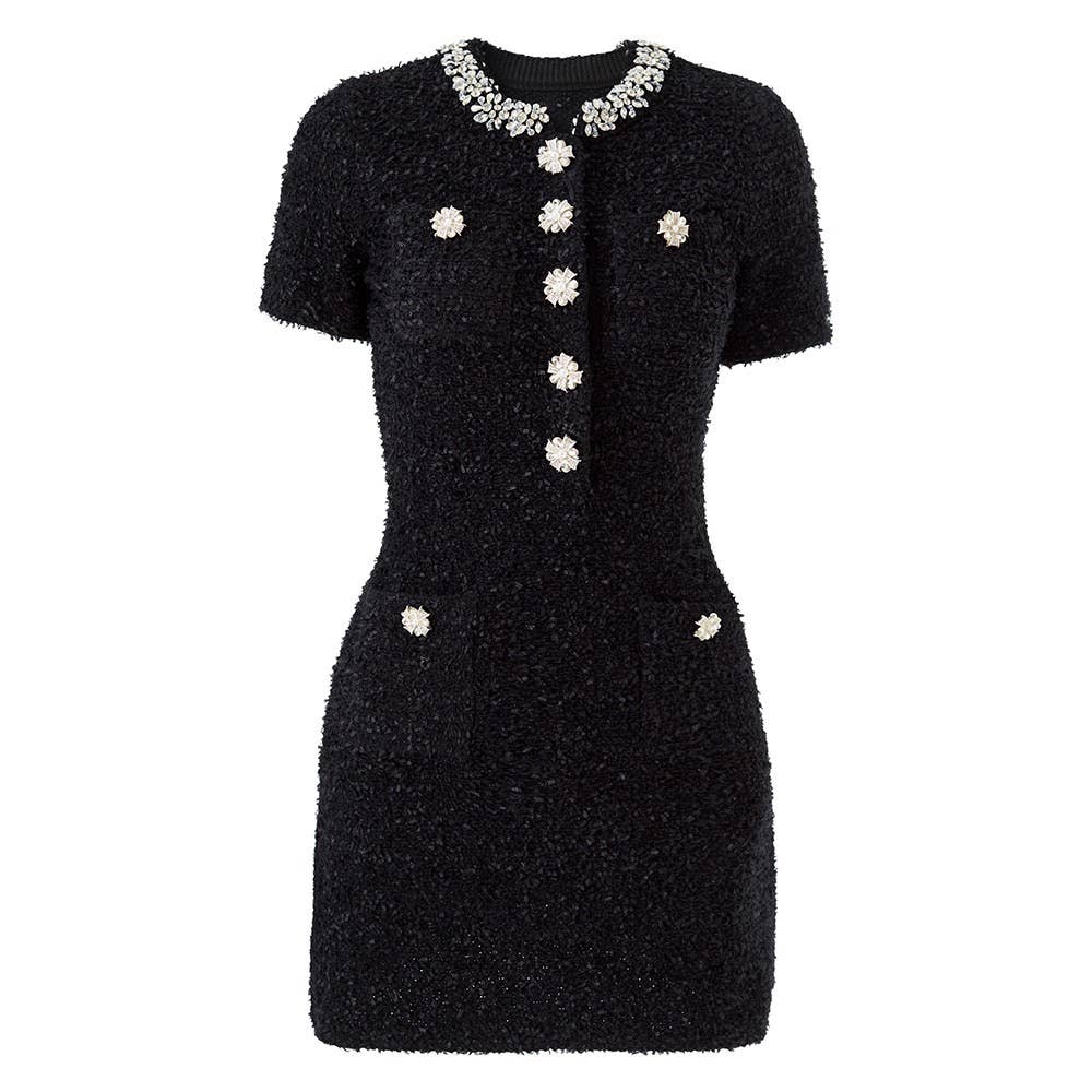 Rina Beaded Tweed Dress
