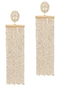 Rhinestone Fringe Drop Earrings