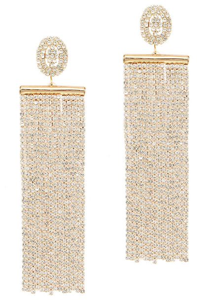 Rhinestone Fringe Drop Earrings