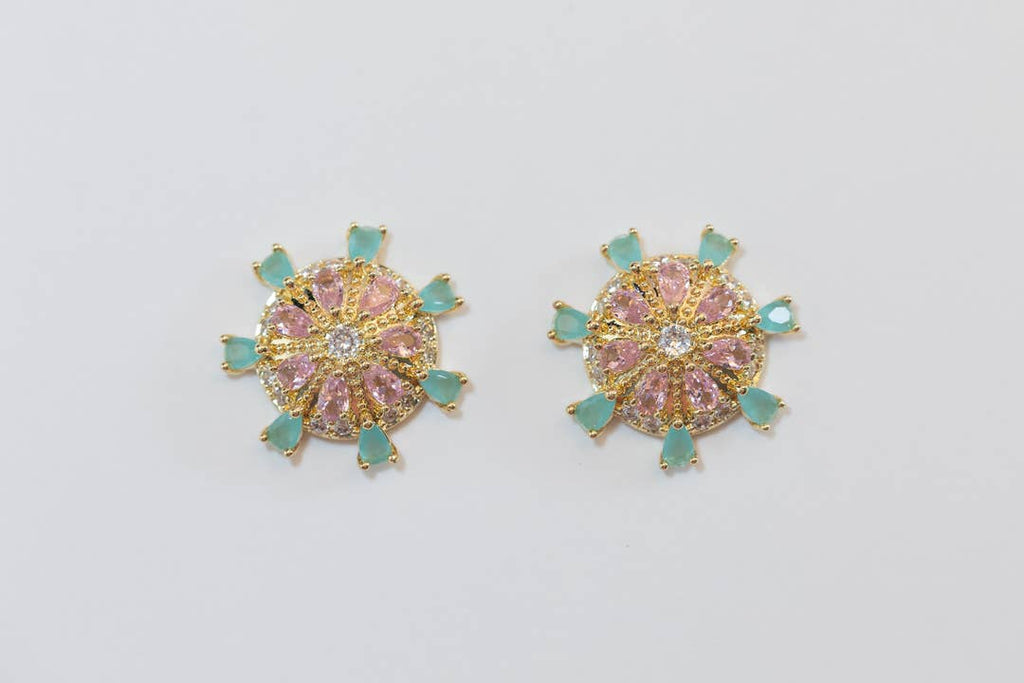 Pastel Multi Sand Dollar Stud Earrings