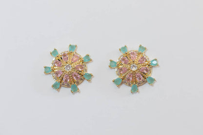 Pastel Multi Sand Dollar Stud Earrings