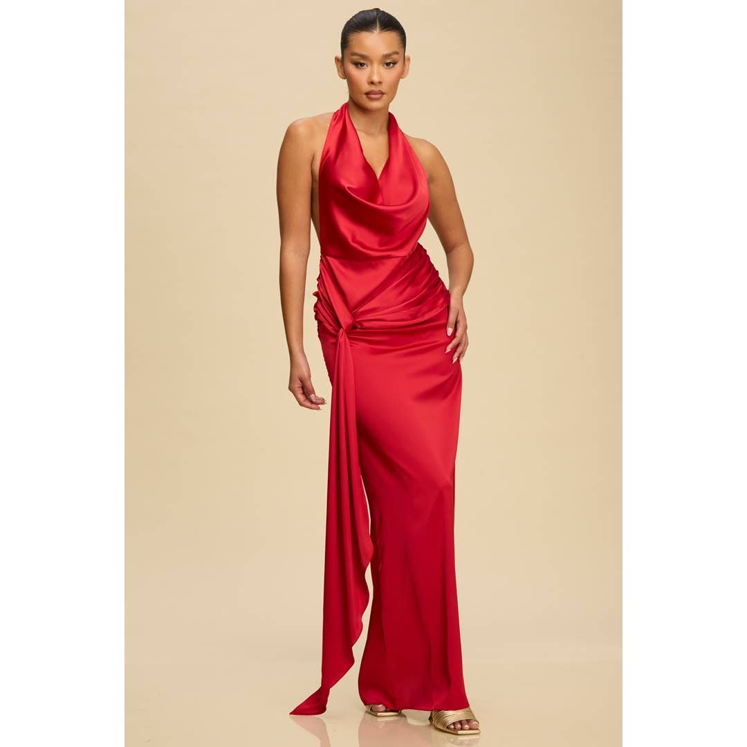 DRAPED MAXI DRESS