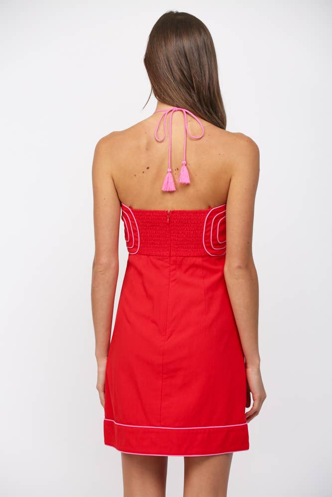 Abigail Linen Halter Mini