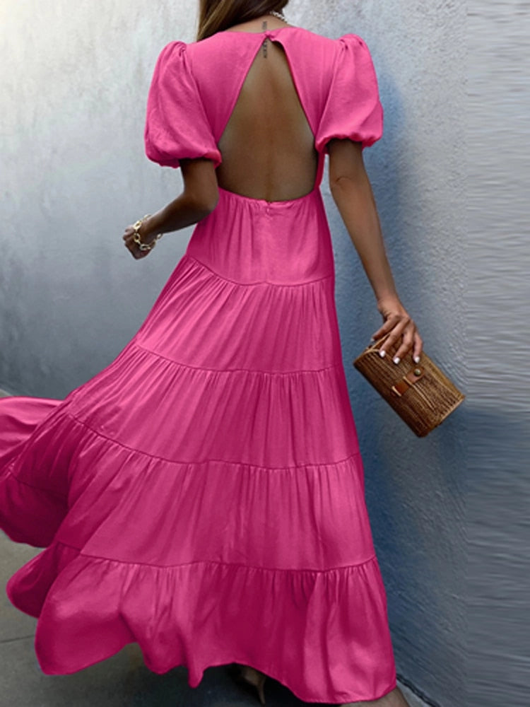 Pink Cutout Maxi Dress