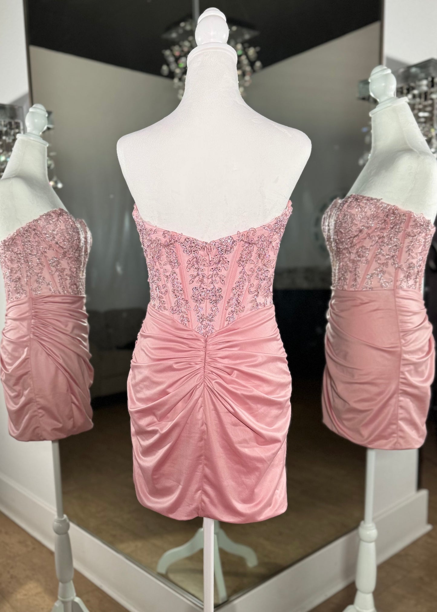 Corset Pink Fitted Homecoming Mini