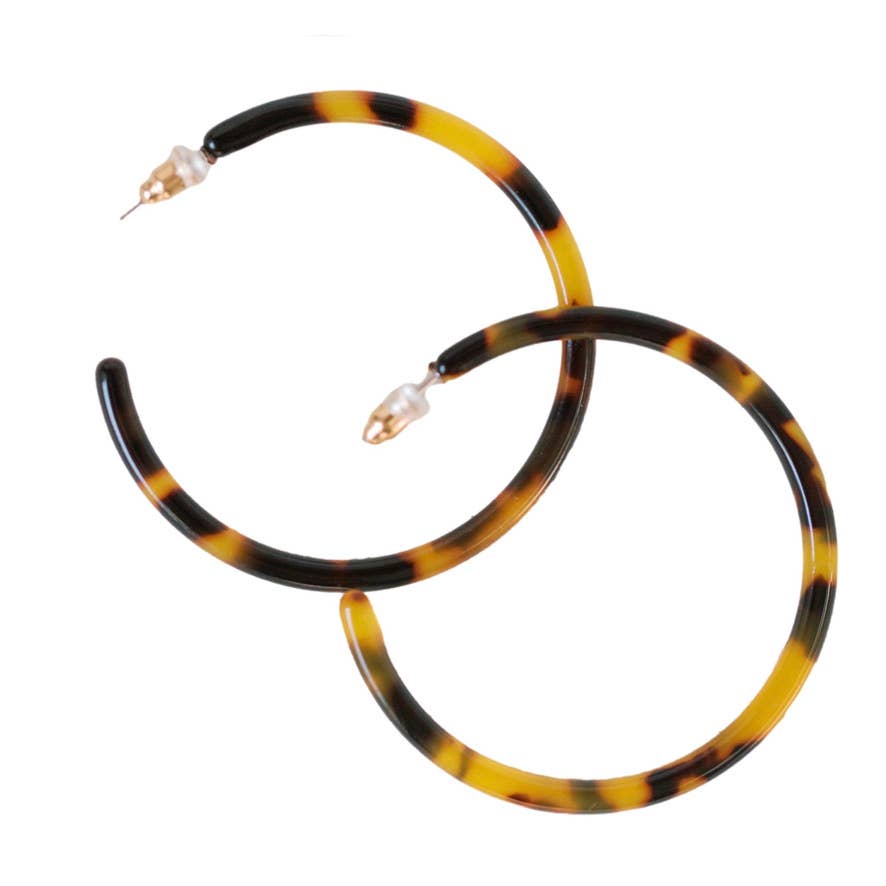 Skinny Tortoise Hoop Earrings