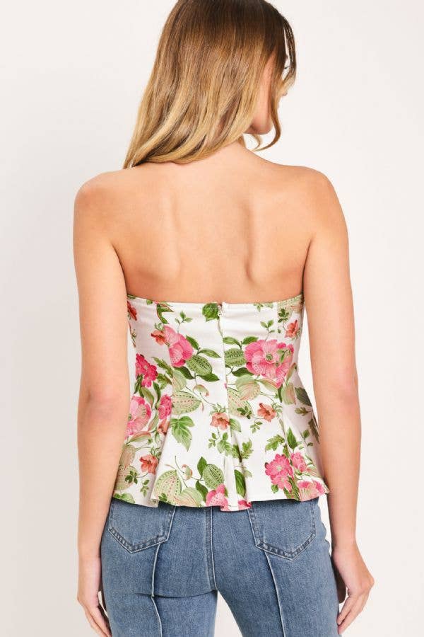 A printed woven tube top - IT14115B