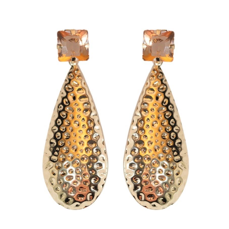 Hammered Gold Statement Earrings