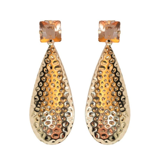Hammered Gold Statement Earrings