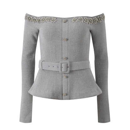 Colette Off Shoulder Peplum Sweater